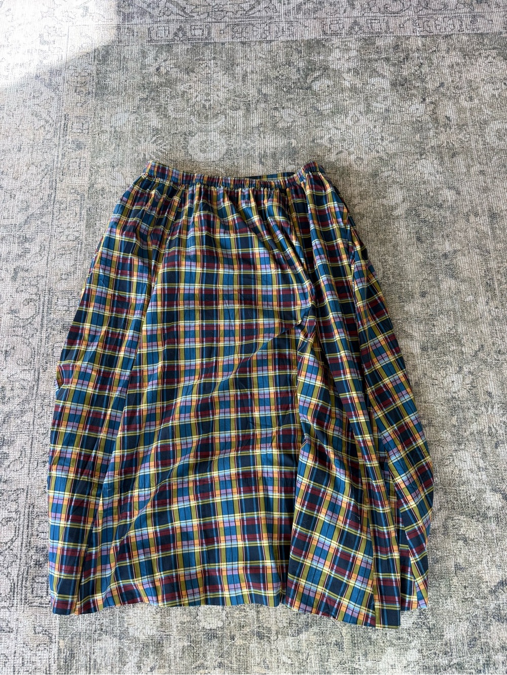 NWOT Maeve Jacie Poplin Printed Maxi Skirt Plaid Cotton Flowy Colorful Size XL - Picture 6 of 8